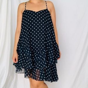 H&M Polka Dot Ruffle Asymmetrical Hem Dress